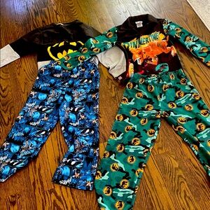 Kids PJ Bundle- 2 sets: Dinosaurs and Batman